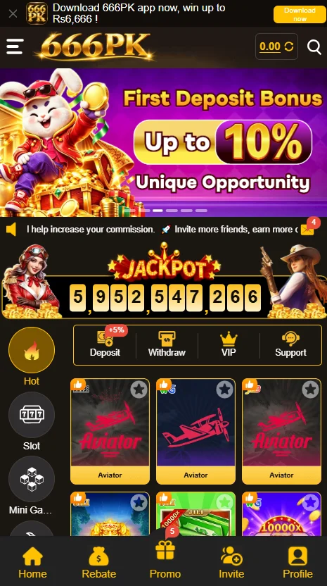 666PK Game APK  Main Lobby Interface
